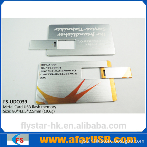Metal card usb flash memory with laser logo